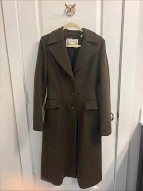Aritzia Chocolate Brown - The Only Coat - Wool Cashmere Long Coat